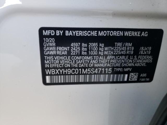 2021 BMW X2 SDRIVE2 WBXYH9C01M5S47115