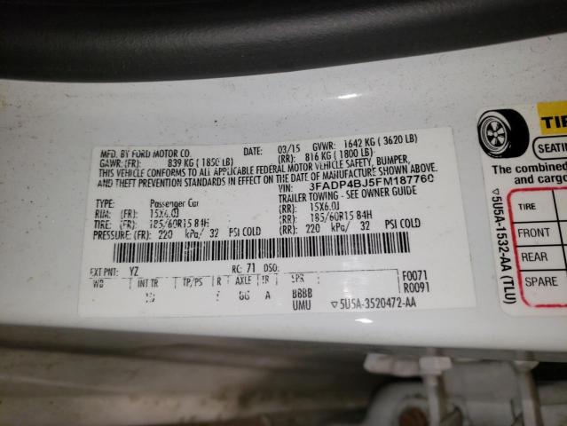 2015 FORD FIESTA SE 3FADP4BJ5FM187760