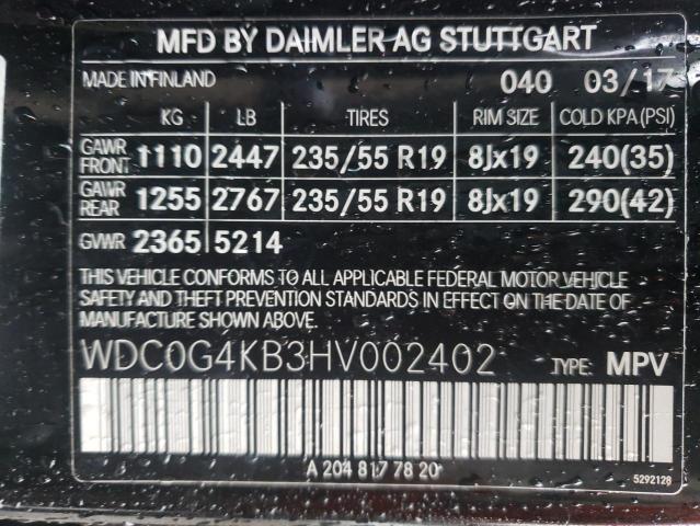 2017 MERCEDES-BENZ GLC WDC0G4KB3HV002402