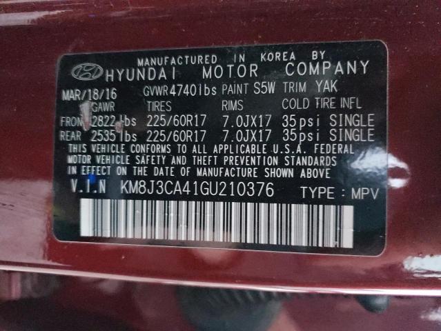 KM8J3CA41GU210376 Hyundai Tucson Lim 2016. Фото: 9