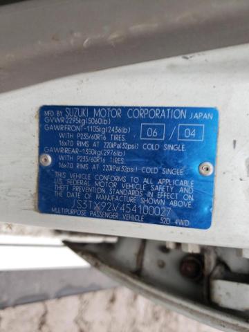 2005 SUZUKI XL7 EX JS3TX92V454100027