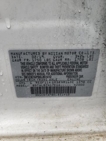 2019 NISSAN VERSA S 3N1CN7AP8KL851412