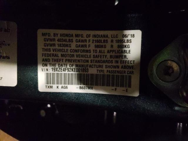 2019 HONDA INSIGHT TO 19XZE4F92KE001893