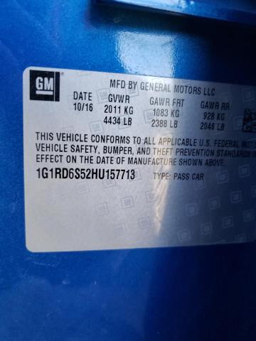 2017 CHEVROLET VOLT PREMI 1G1RD6S52HU157713