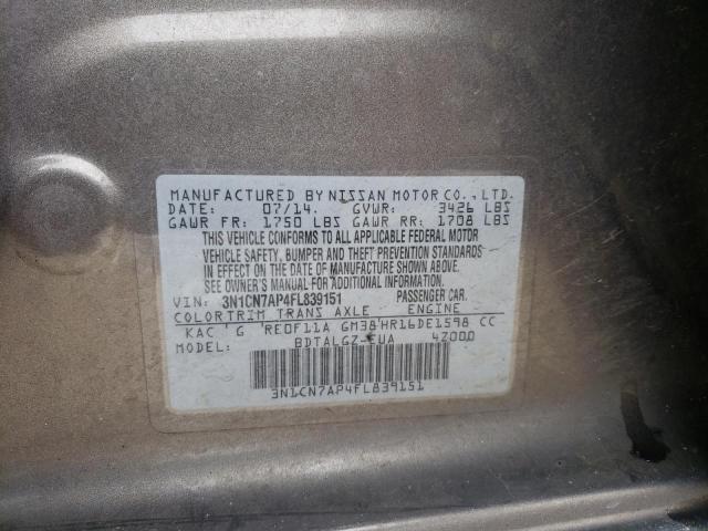 2015 NISSAN VERSA S 3N1CN7AP4FL839151