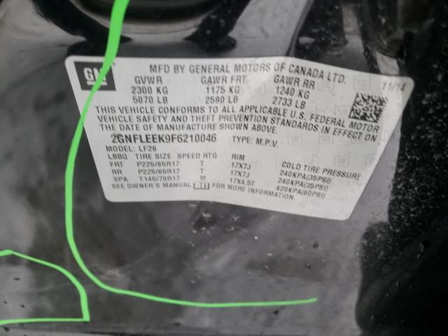 2GNFLEEK9F6210046 Chevrolet Equinox Ls 2015. Фото: 9