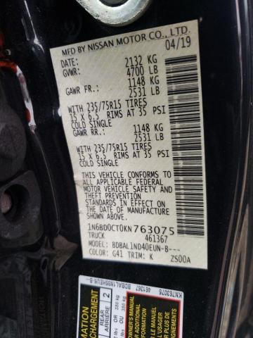 2019 NISSAN FRONTIER 1N6BD0CT0KN763075