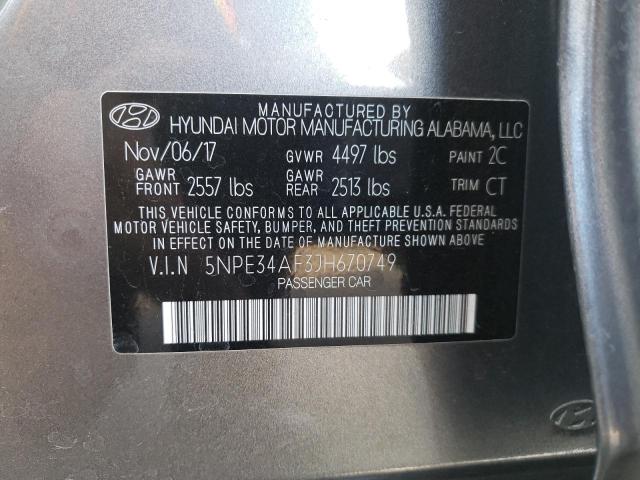 2018 HYUNDAI SONATA SPO 5NPE34AF3JH670749