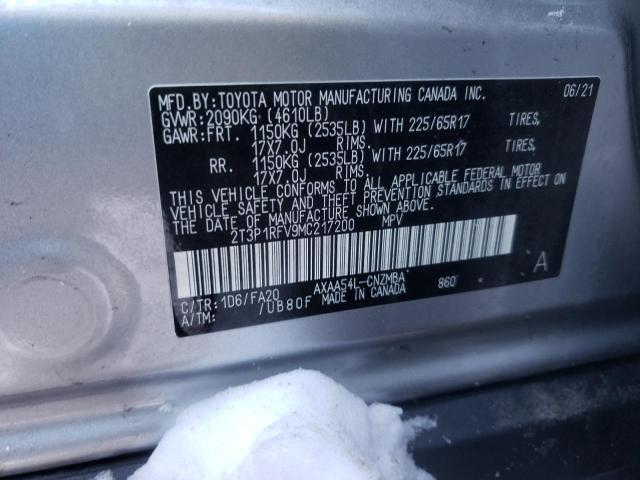2021 TOYOTA RAV4 4D 4W 2T3P1RFV9MC217200