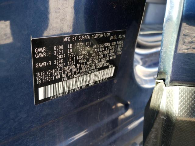 2019 SUBARU ASCENT TOU 4S4WMARD1K3461019