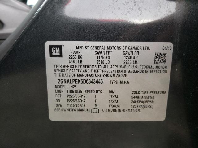 2013 CHEVROLET EQUINOX LT - 2GNALPEK6D6343446