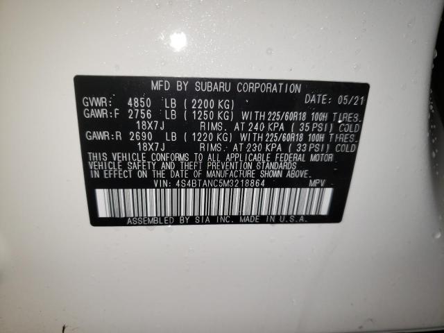 2021 SUBARU OUTBACK LI 4S4BTANC5M3218864