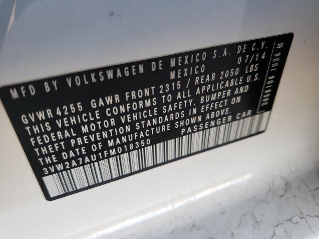 2015 VOLKSWAGEN GOLF TDI 3VW2A7AU1FM018350