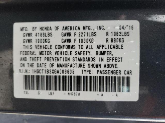 1HGCT1B3XGA009635 Honda Accord Lx- 2016. Фото: 9