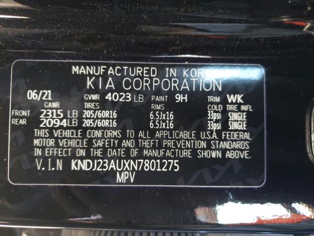 KNDJ23AUXN7801275 KIA SOUL LX