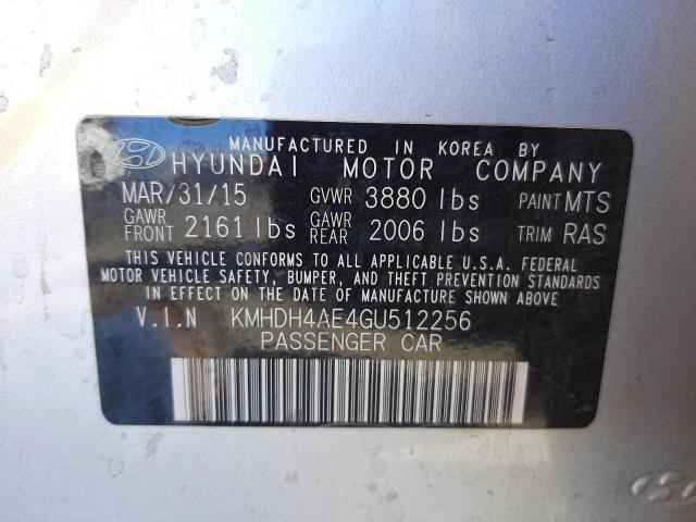 2016 HYUNDAI ELANTRA SE KMHDH4AE4GU512256