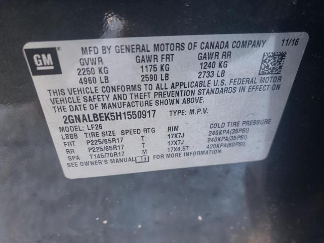 2017 CHEVROLET EQUINOX LS 2GNALBEK5H1550917