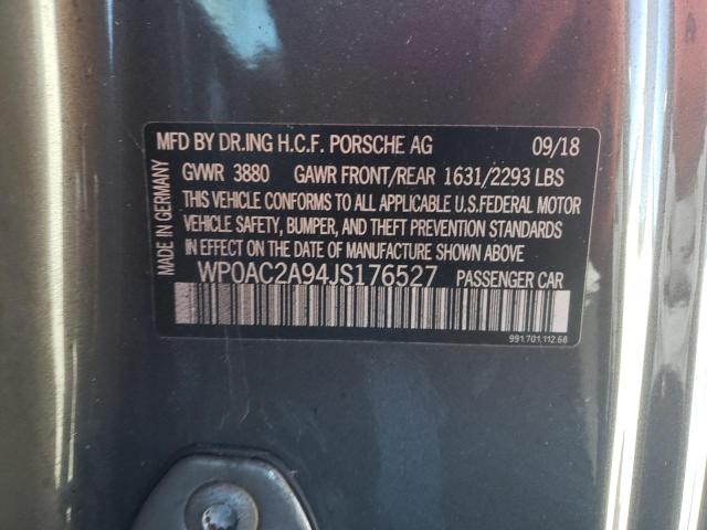 2018 PORSCHE 911 GT3 - WP0AC2A94JS176527