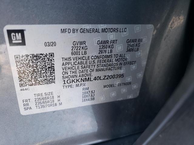 2020 GMC ACADIA SLT 1GKKNML40LZ200395