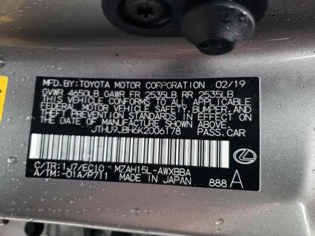 2019 LEXUS UX 250H JTHU9JBH6K2006178