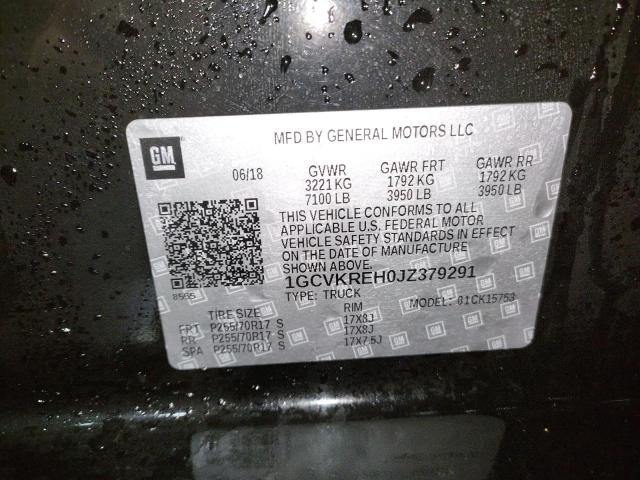 1GCVKREH0JZ379291 Chevrolet Silverado 2018. Фото: 9