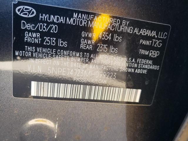 2021 HYUNDAI SONATA SEL 5NPEJ4J23MH099223