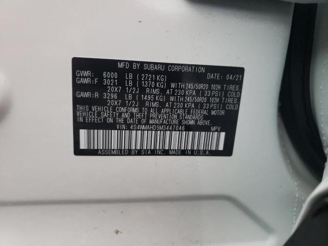 2021 SUBARU ASCENT PRE 4S4WMAHD5M3447046