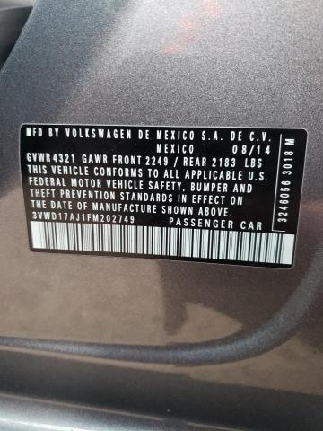 2015 VOLKSWAGEN JETTA SE 3VWD17AJ1FM202749