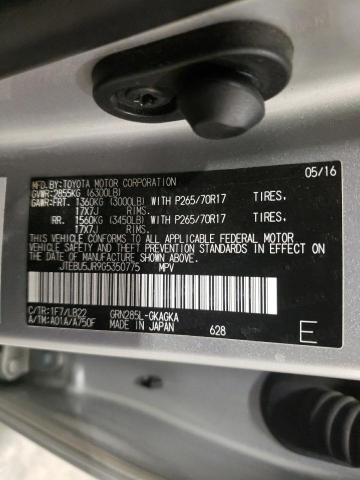 2016 TOYOTA 4RUNNER SR JTEBU5JR9G5350775
