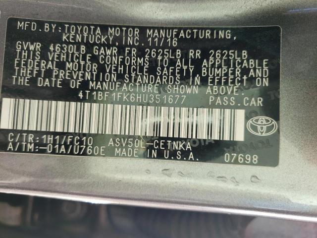 2017 TOYOTA CAMRY LE 4T1BF1FK6HU351677