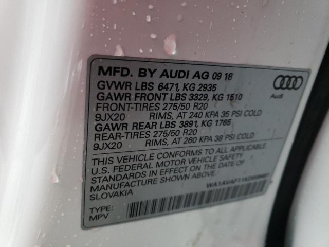 2019 AUDI Q8 PREMIUM WA1AVAF11KD008481