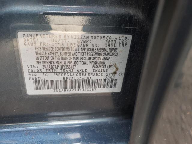 2017 NISSAN SENTRA S 3N1AB7AP1HY356187