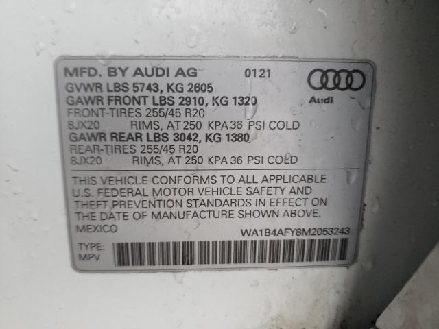 WA1B4AFY8M2053243 2021 AUDI SQ5, photo no. 10