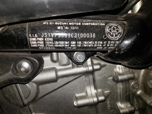 2012 SUZUKI SFV650 JS1VP55B3C2100038