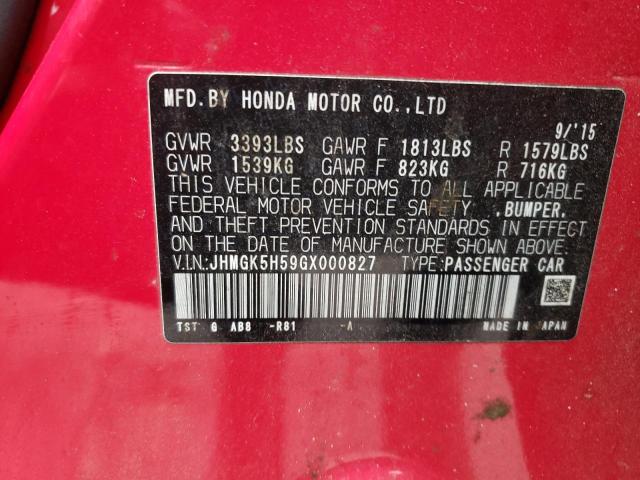 2016 HONDA FIT LX JHMGK5H59GX000827