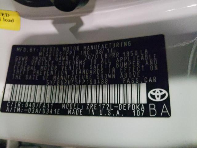 2015 TOYOTA COROLLA L 5YFBURHE5FP190488