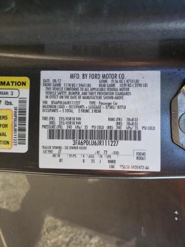 2018 FORD FUSION SE 3FA6P0LU6JR111227