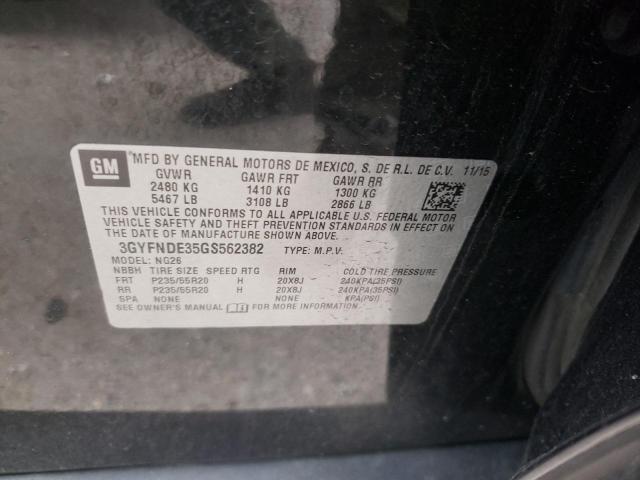 2016 CADILLAC SRX PREMIU 3GYFNDE35GS562382