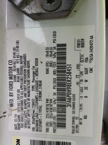 2014 FORD FUSION SE - 3FA6P0H98ER258451