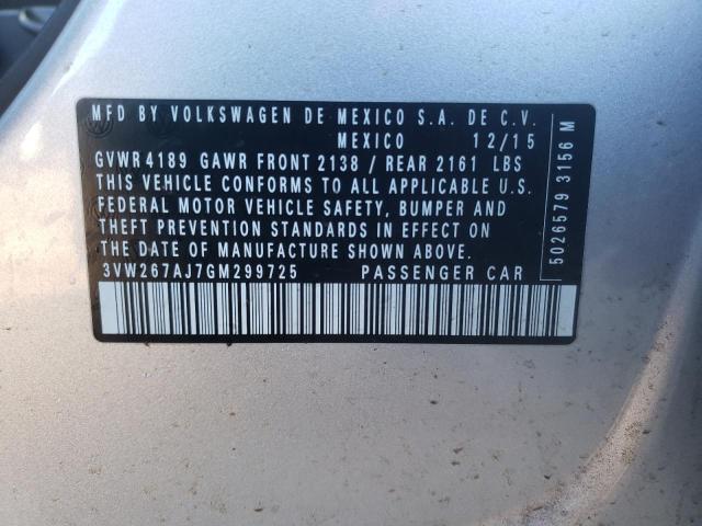 2016 VOLKSWAGEN JETTA S - 3VW267AJ7GM299725