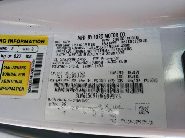 2017 LINCOLN MKZ SELECT 3LN6L5C91HR609825