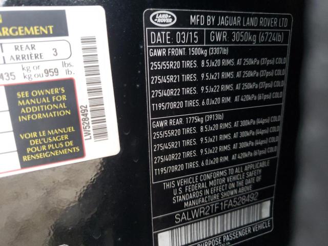 2015 LAND ROVER RANGE ROVE SALWR2TF1FA528492