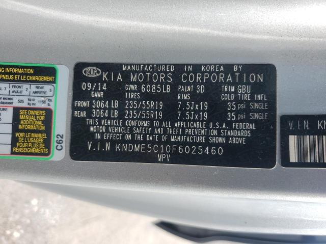 2015 KIA SEDONA SXL KNDME5C10F6025460