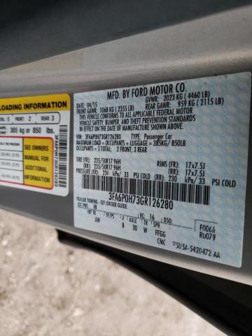 2016 FORD FUSION SE - 3FA6P0H73GR126280