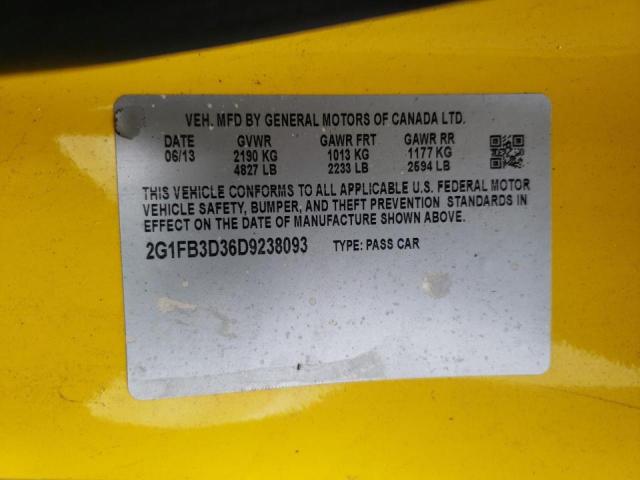 2013 CHEVROLET CAMARO - 2G1FB3D36D9238093