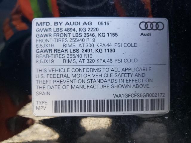 2016 AUDI Q3 PRESTIG WA1GFCFS5GR002172