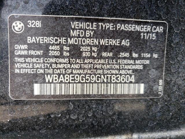 2016 BMW 328I WBA8E9G59GNT83604