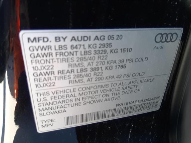 2020 AUDI Q8 PREMIUM WA1EVAF13LD024698