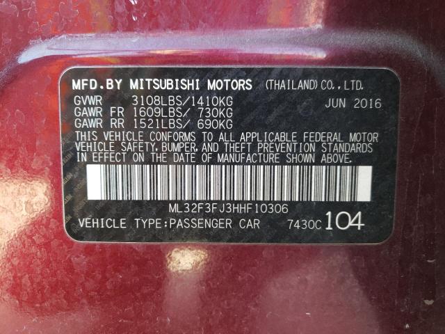 2017 MITSUBISHI MIRAGE ML32F3FJ3HHF10306
