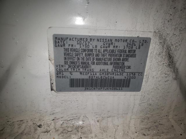 2018 NISSAN VERSA S - 3N1CN7AP7JK408611